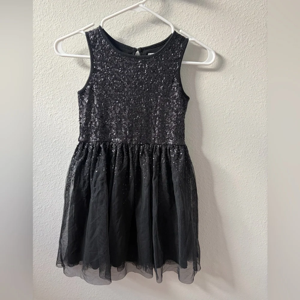 GAP Black Sequin Girls Dress
